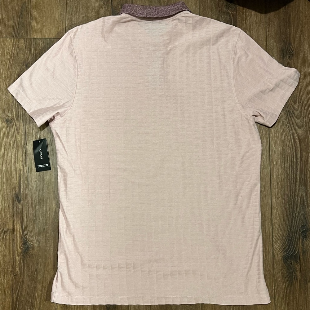 NWT Alfani Polo Shirt Men’s Pink 100% Cotton Size Large - Picture 3 of 3
